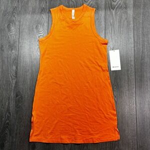 lululemon orange dress Nwt lululemon cotton blend dress 4